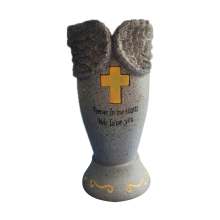 Crosses Graveyard Flower Pot,Solar Cemetery Vase, Memorial Stand with Spiked Tombstone, Pot Display