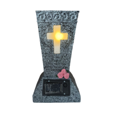 Crosses Graveyard Flower Pot, Cemetery Vase, Memorial Stand with Spiked Tombstone, Pot Display A