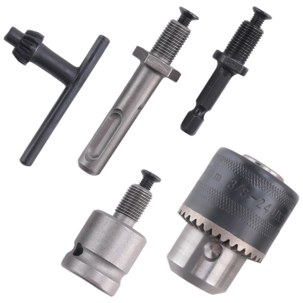 5Pcs 1.5-10Mm 3/8-24Unf Drill Chuck Set Adapter Changed Impact Wrench Into Eletric Tool Kits 4853114318075