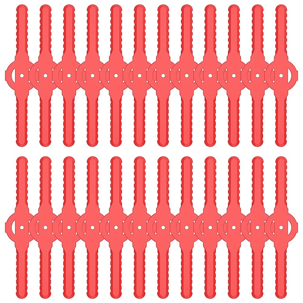 100 Lame In Plastica Rosse Per Decespugliatore Senza Fili - Ricambio Per Tagliaerba