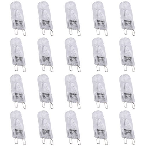 20Pcs G9 Halogen Light Bulbs,60W Clear Lamps Dimmable,2800K 2