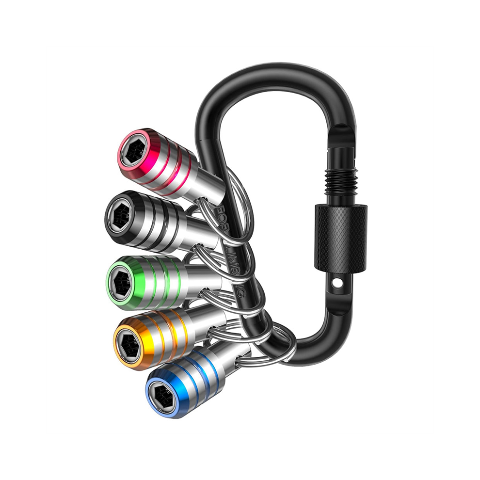 Bit Holder Keychain, 5Pcs 1/4 Hex Shank Impact Drill Keychain Quick Change Connect Screw Adapter 4853114325899