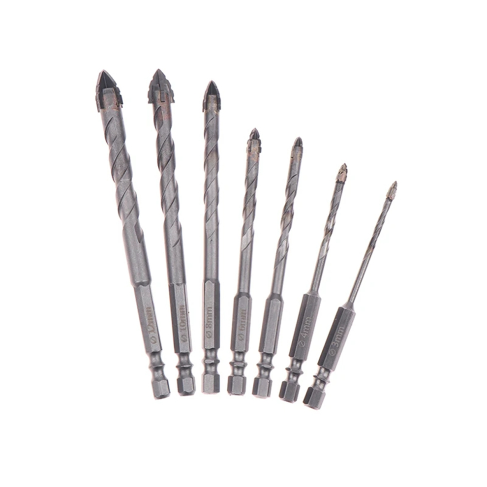 Four-Edged Eccentric Drill Bit Skewed Head High Hardness Concrete Set Serrated Hexagonal Shank 4853114327862