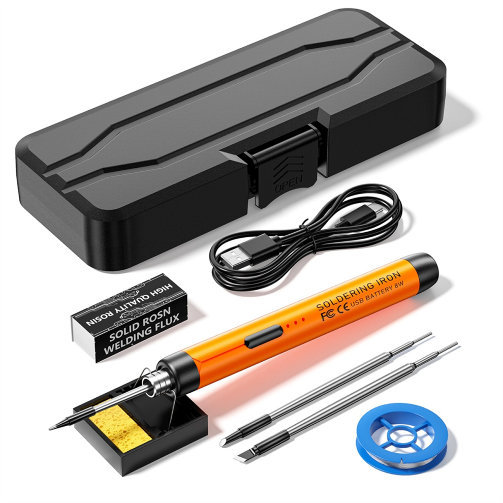 Saldatore Ricaricabile Usb, Kit Mini Saldatore Arancione
