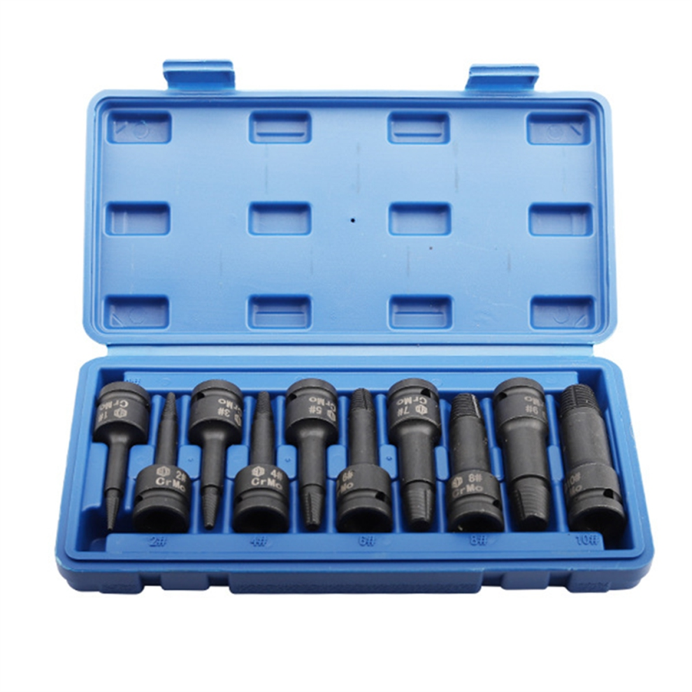 10Pcs Wrench Break Wire Extractor Screw Stud Damaged Drill Bit Set 4853114329965