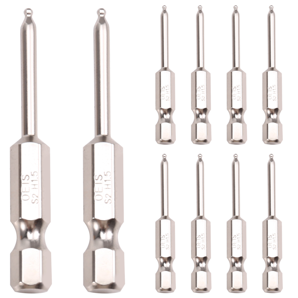 Magnetic Hex Wrench Drill Bits Ball End Screwdriver Set 100Mm Long Driver Bit 1/4 Inch Hex-Shank 4853114329552