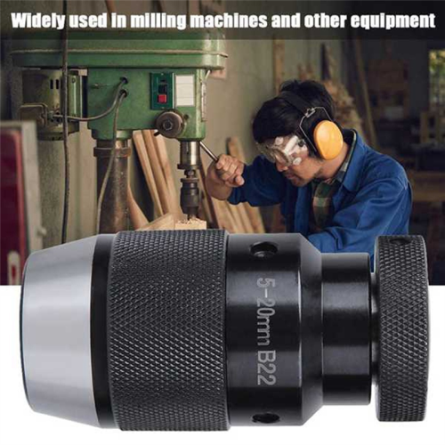 Drill Chuck 5-20mm B22 Self-Locking High Precision Milling Machine Automatic Tightening Lathe 2