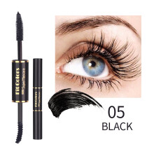 (05# BLACK) Dual Side 4D Silk Fiber Eyelash Mascara Waterproof Eyelash Fluffy Volume Mascara
