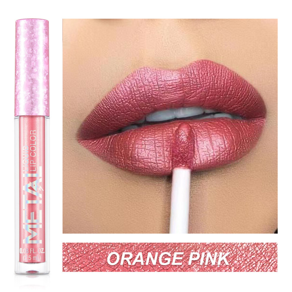 Gopatriot Memory (11-Orange Pink) Metal-Coloured Liquid Lipstick Long Lasting Waterproof Lip Gloss Lip Glaze Uk