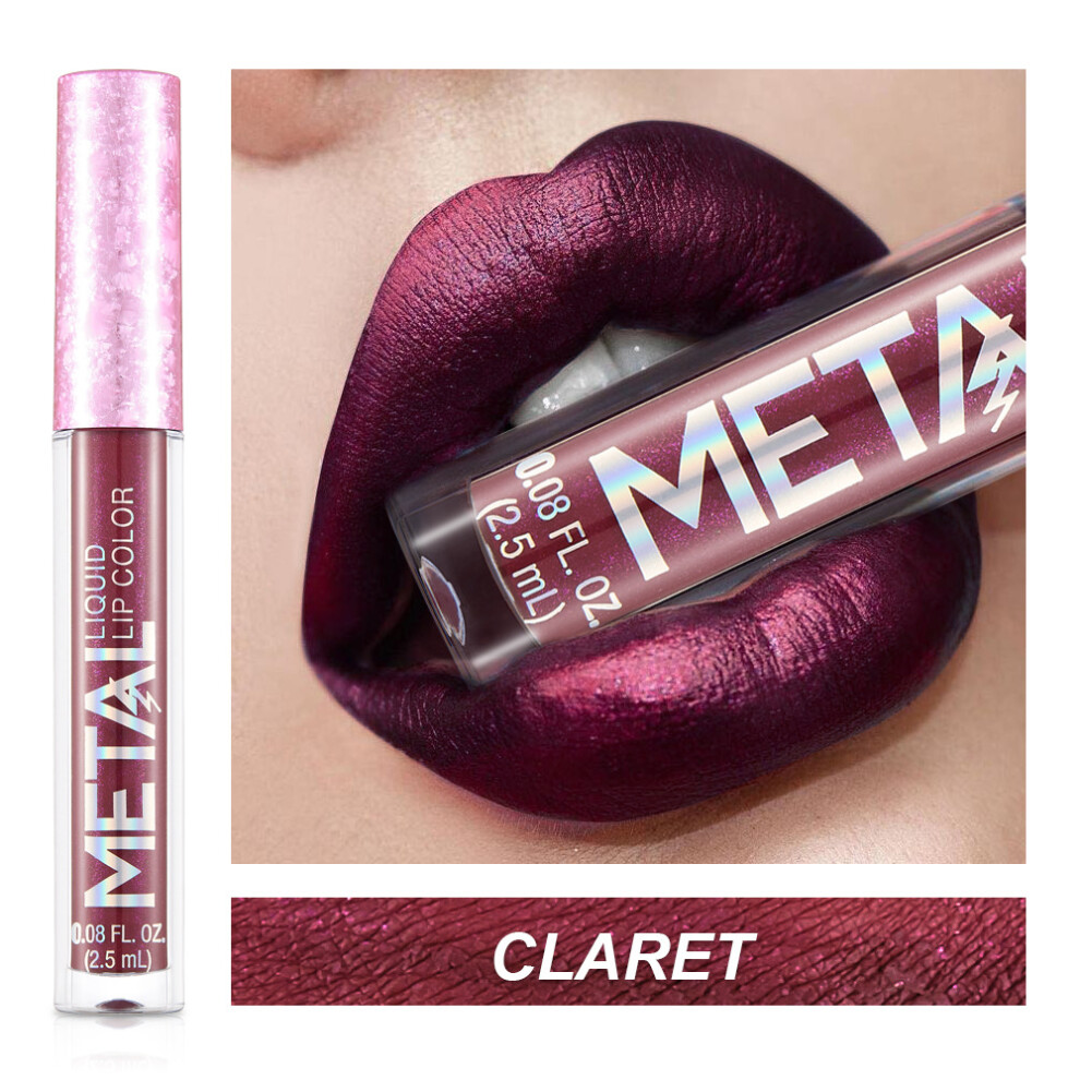 Gopatriot Memory (07-Claret) Metal-Coloured Liquid Lipstick Long Lasting Waterproof Lip Gloss Lip Glaze Uk