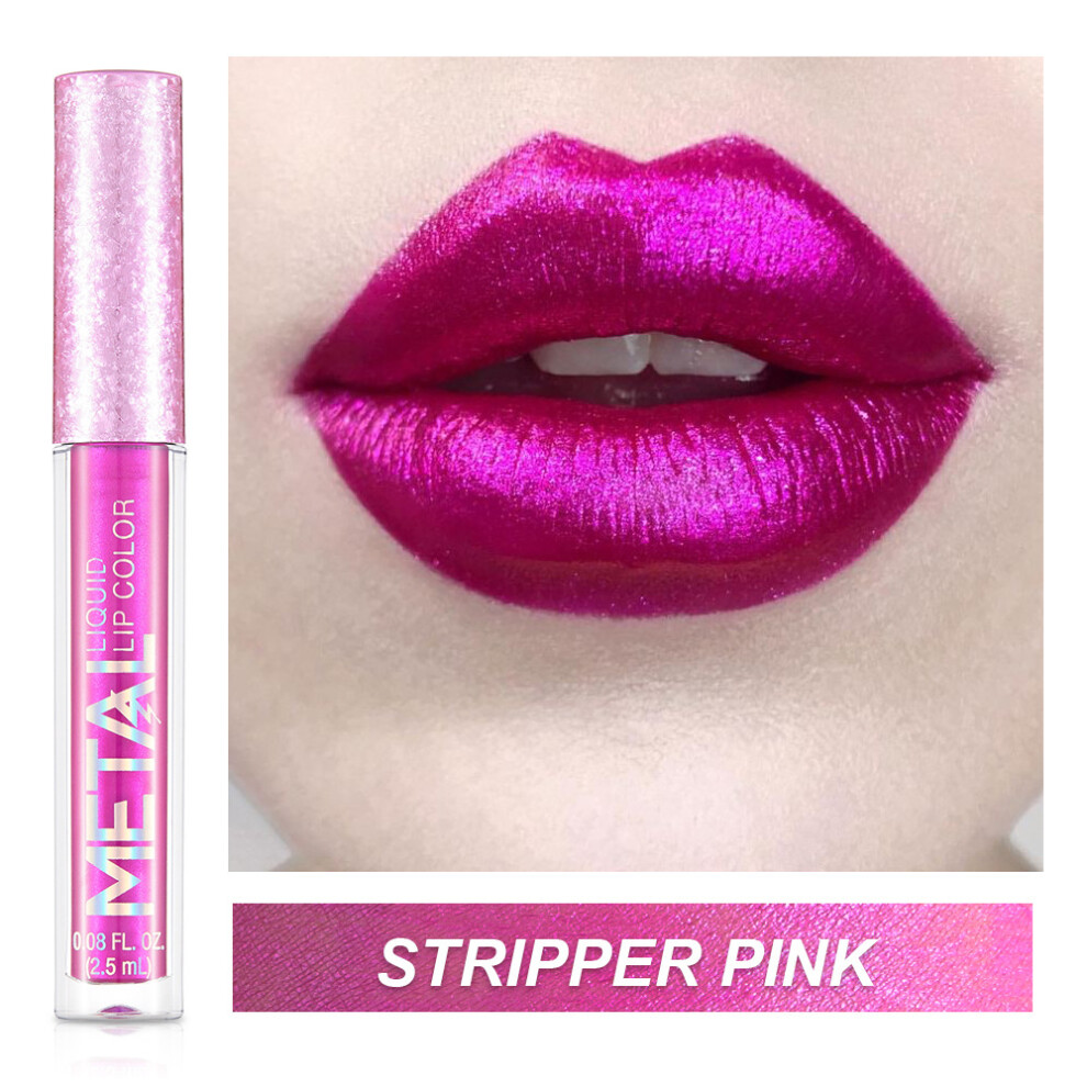 Gopatriot Memory (04-Stripper Pink) Metal-Coloured Liquid Lipstick Long Lasting Waterproof Lip Gloss Lip Glaze Uk