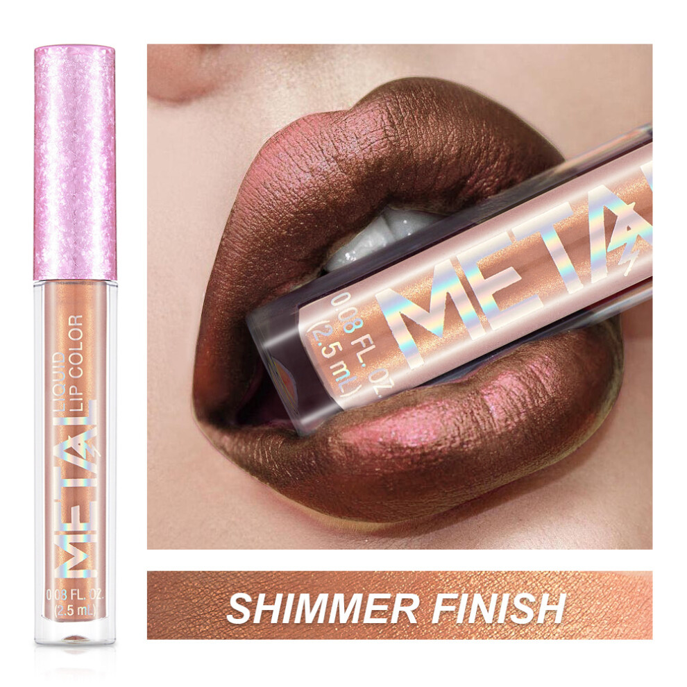 Gopatriot Memory (03-Shimmer Finish) Metal-Coloured Liquid Lipstick Long Lasting Waterproof Lip Gloss Lip Glaze Uk