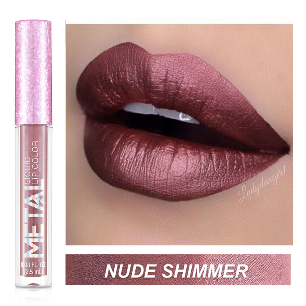 Gopatriot Memory (06-Nude Shimmer) Metal-Coloured Liquid Lipstick Long Lasting Waterproof Lip Gloss Lip Glaze Uk