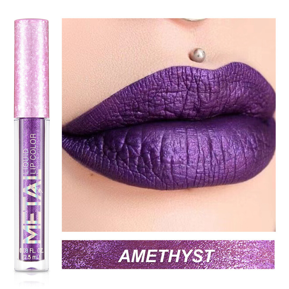 Gopatriot Memory (05-Amethyst) Metal-Coloured Liquid Lipstick Long Lasting Waterproof Lip Gloss Lip Glaze Uk