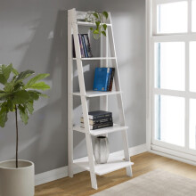 Corona White Ladder Bookcase Wooden Pine
