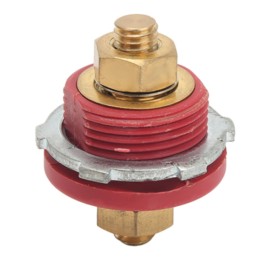 (As Show, One Size) 3/8In Battery Terminal Connector Thru Stud 250A Battery Charger Post For Car Rv Boat Yacht (Positive) Red 4909775912845