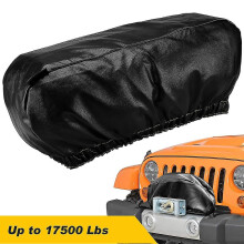 (As show, One size) Winch Cover Heavy Duty Waterproof Winch Protection Cover Dust-Proof Universal Winch Protective Cover compatible with Up to 17500 Lbs-C10