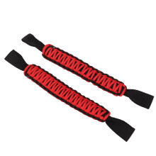 (As show, One size) 29.6cm Headrest Roll Bar Grab Handles Nonslip Paracord Handle Grips Universal for Car SUV ATV UTV RV Black Red