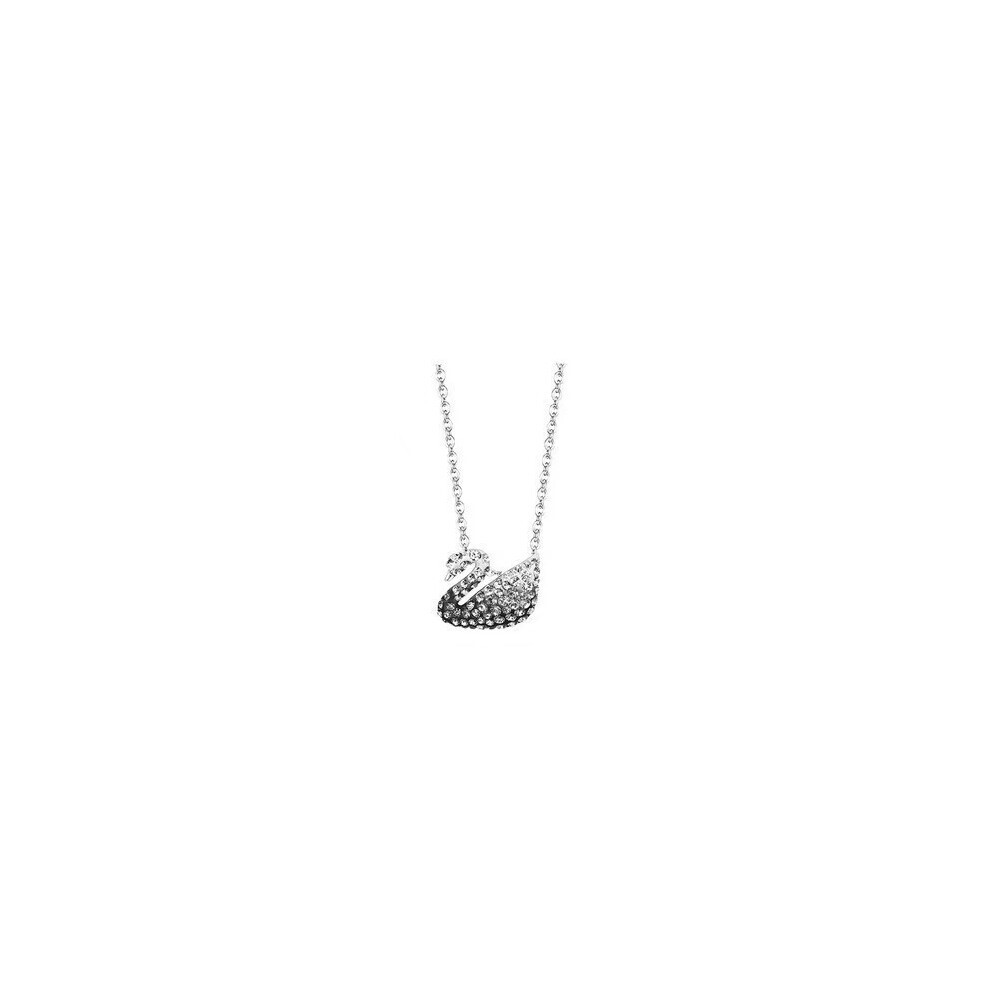 (Gradient black swan trumpet necklace) gradient blue red pink white black swan necklace female using strange element crystal smart collarbone chain