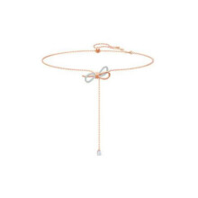 (Bow fringe necklace) gradient blue red pink white black swan necklace female using strange element crystal smart collarbone chain