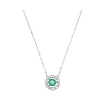 (Smart green diamond necklace in white gold) gradient blue red pink white black swan necklace female using strange element crystal smart collarbone chain