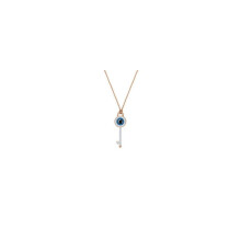 (The Devil's Eye key necklace) gradient blue red pink white black swan necklace female using strange element crystal smart collarbone chain