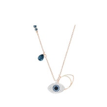 (The Devil's Eye necklace) gradient blue red pink white black swan necklace female using strange element crystal smart collarbone chain