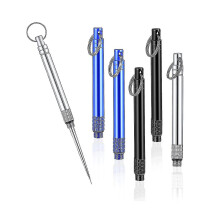 (As show, One size) 6 Pieces Metal Titanium Toothpicks, Portable Reusable Pocket Toothpicks with Stainless Steel Toothp-C10