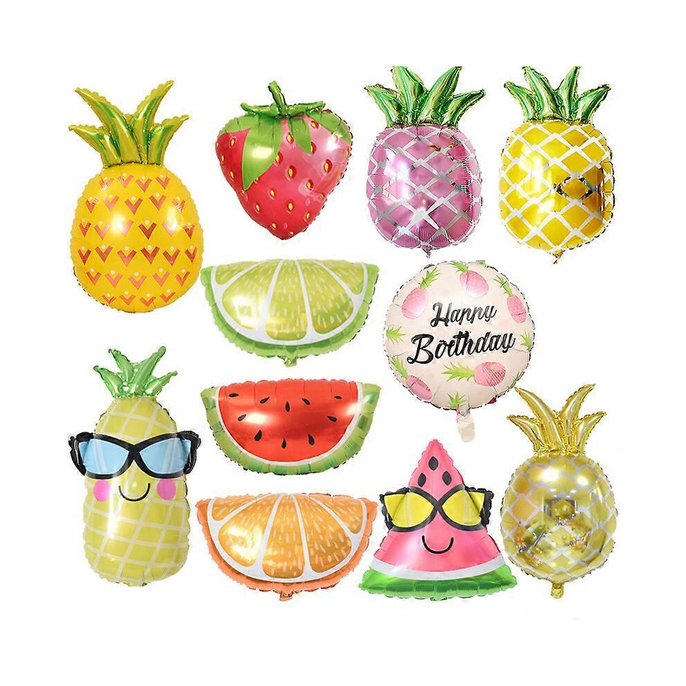 (style9955, One size) Hawaii Theme Party Strawberry Watermelon Pineapple Orange Shape Fruit Balloon Birthday Aluminum Film Balloon-image-OPC-PHHMVHR-NEW