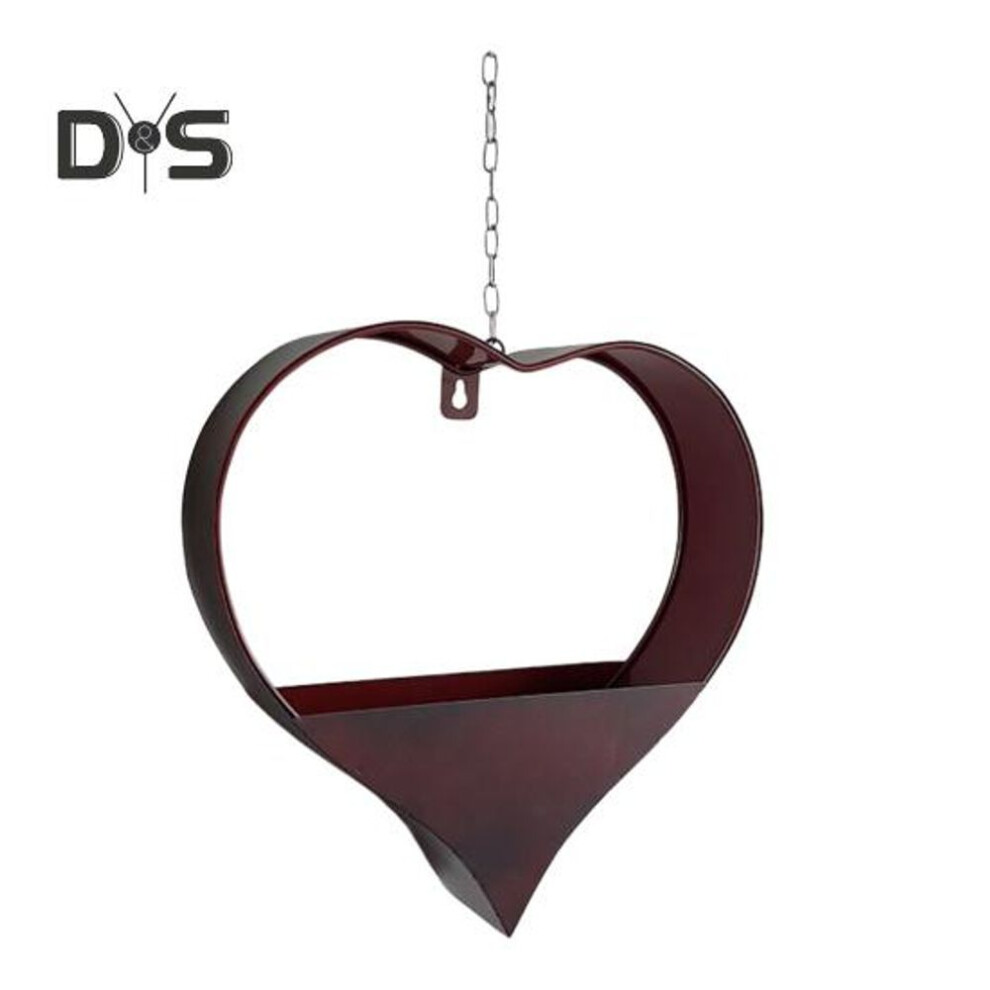 Heart Shaped Wall Hanging Flower Pot Indoor Outdoor Plants Rustic Metal Plant Hanger Decorative Garden Pot