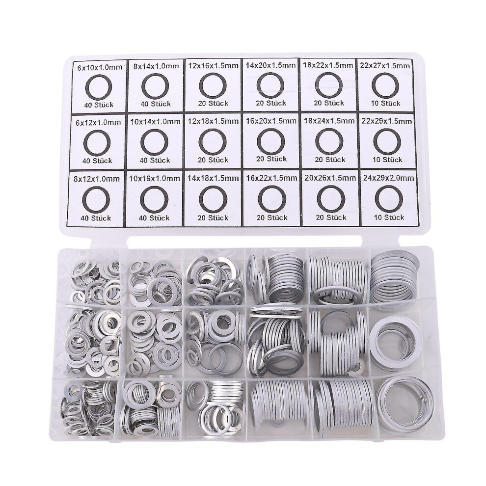 (As show, One size) 450pcs Gaskets Washers Pure Aluminum Gasket Aluminum Flat Metal Washer Gasket Aluminum Sealing Ring-C10-image-OPC-PHHMYPW-NEW