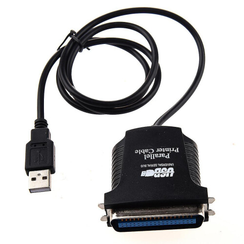 (As show, One size) USB  printer parallel port 36pin male conversion cable Black-C8