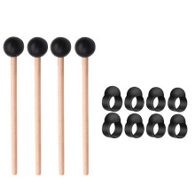 (As show, One size) 8pcs Steel Tongue Drum Finger Picks Finger Sleeves Handpan With 4pcs Ethereal Drum Drumstick Kit Pe-C8