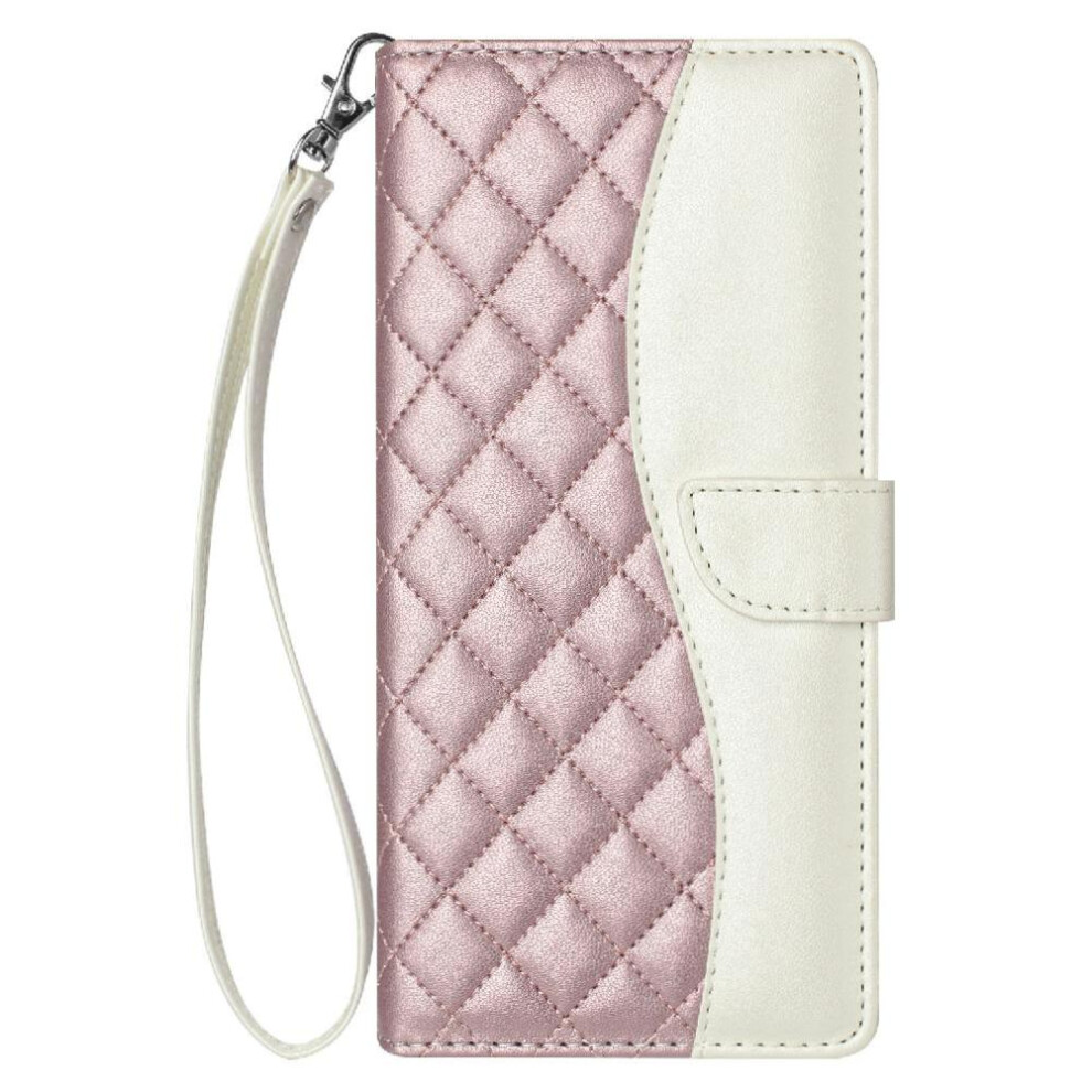 (Rose ) Flip Case For Samsung Galaxy Xcover 4 Card Slots Holder Magnetic Wallet Protection Wrist Strap Light Color Gold 764563564934