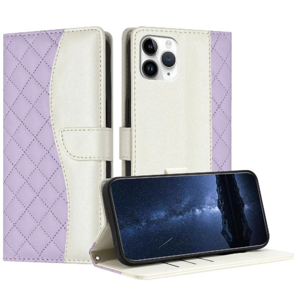 ( Violet) Flip Case For Iphone 11 Pro Magnetic Wallet Protection Wrist Strap Color Card Slots Holder Light 764563567928