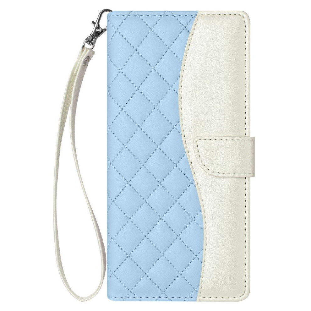 Photos - Case  Flip  for iphone 8 Wrist Strap Magnetic Light Color Card Slots Holder Wallet Protection(Light blue)