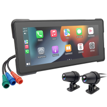 6,86 inch draagbare motorfiets DVR draadloze CarPlay Android Auto touchscreen waterdichte monitor GPS-navigatie dashcam