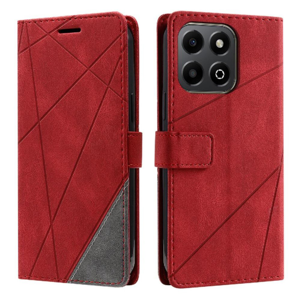 (Red) Case For Honor 200 Smart Magnetic Wallet Flip Folio Pu Leather Card Holder Kickstand Shockproof Red 764563568994