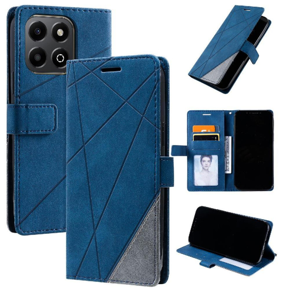 (Blue) Case For Honor 200 Smart Magnetic Wallet Flip Folio Pu Leather Card Holder Kickstand Shockproof Blue 764563568987