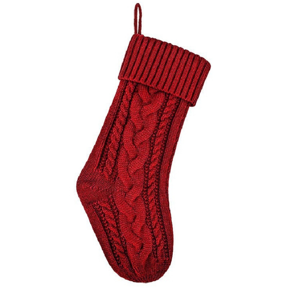 Chaussettes de Noël tricotées pour la famille - Chaussettes rouges à suspendre pour cheminée