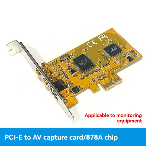 Κάρτα λήψης βίντεο PCIE σε AV 878A, εικόνα HD, 640x480, 2 θύρες, υποδοχή ακροδεκτών Svhs 2