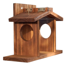 Mangiatoia in legno per scoiattoli da giardino, con porta pannocchie, per l'alimentazione invernale all'aperto, in giardino e in cortile.