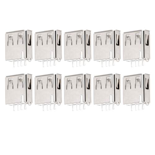 10 peças de conector USB tipo A fêmea com solda reta 2