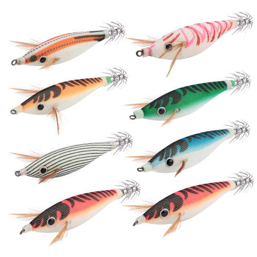 8 τεμάχια 9.6G 10cm Luminou Squid Jig Ψάρεμα Ξύλου Γαρίδας Δόλωμα Σουπιάς Δολώματα