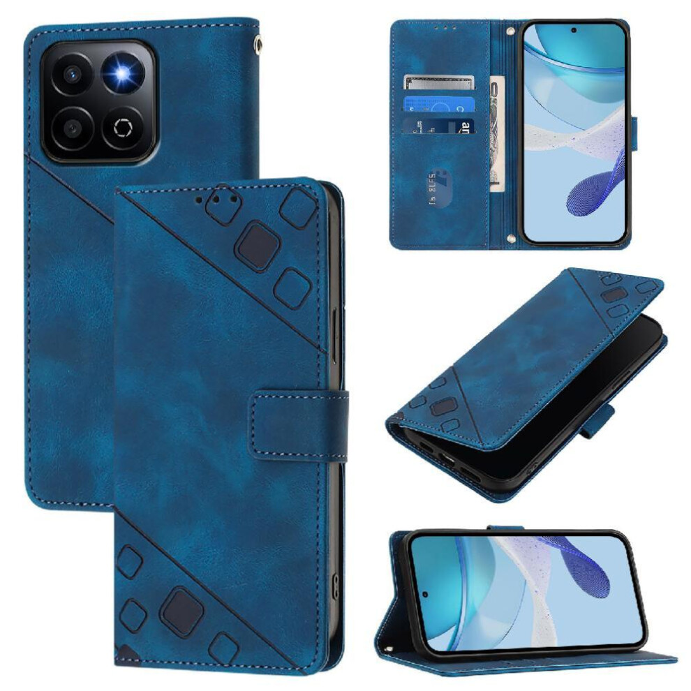 (Blue) Case For Honor 200 Smart 5G Wallet Flip Cover Card Holder Magnetic Leather Blue 764563574773