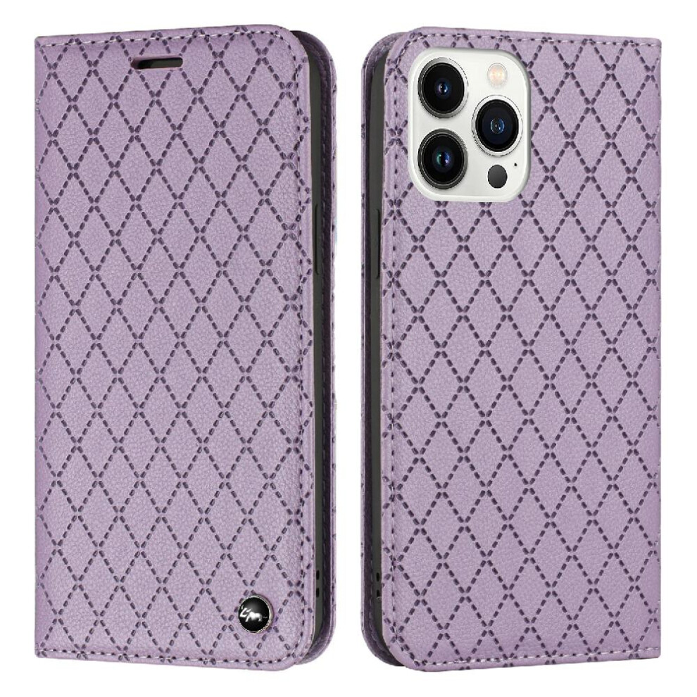 (Purple) Case For Iphone 15 Pro Max Flip Card Slots Holder Business Magnetic Shell Wallet Purple 764563575824