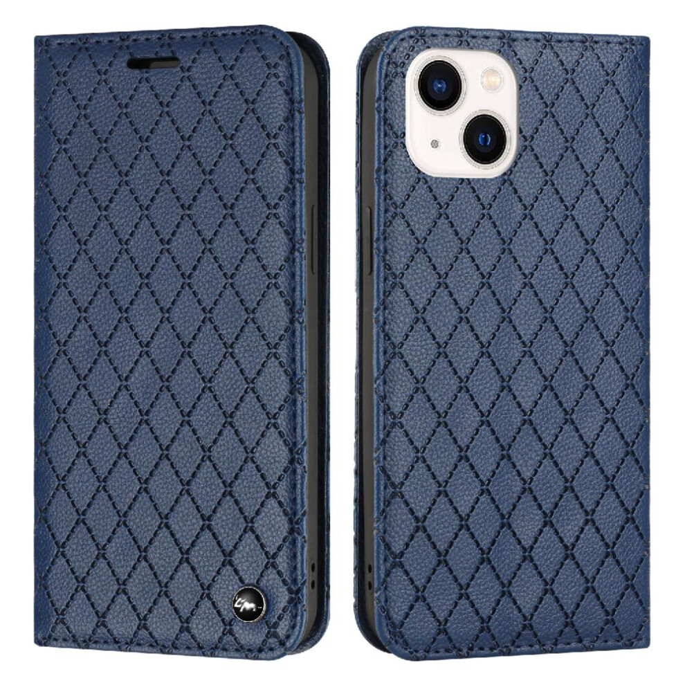 (Blue) Case For Iphone 14 Business Flip Magnetic Shell Wallet Card Slots Holder Blue 764563576203