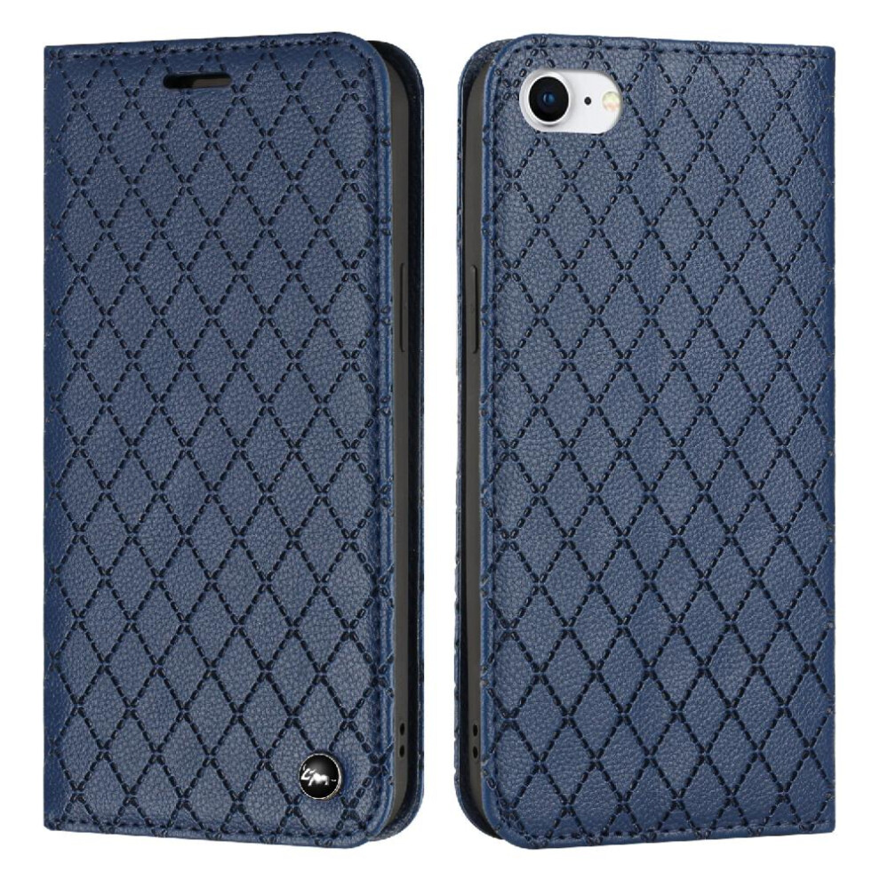 (Blue) Case For Iphone Se 2020/2022 Magnetic Shell Wallet Flip Business Card Slots Holder Blue 764563576562