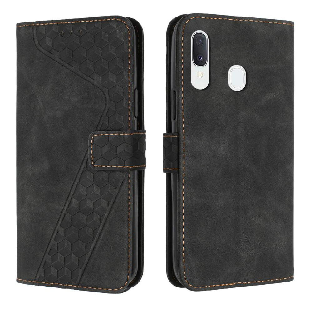 (Black) Phone Case For Samsung Galaxy A40 Card Slots Cover Magnetic Kickstand Flip Folio Wallet Black 764563576791