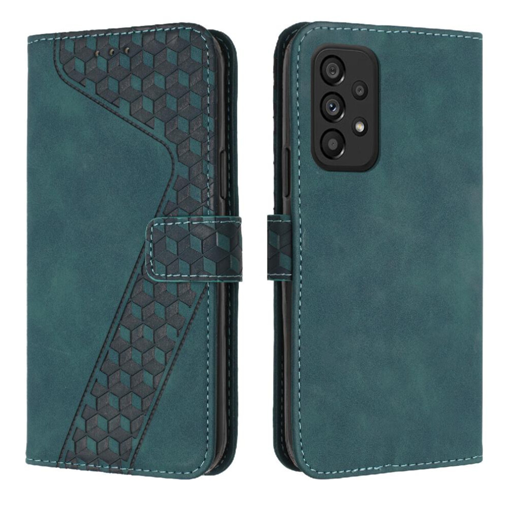 (Green) Phone Case For Samsung Galaxy A73 5G Card Slots Cover Flip Folio Wallet Magnetic Kickstand Green 764563576876